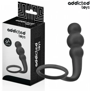 Addicted Toys Silicone Intimate Plug with Ergonomic Ring Model 1 Black 195mm