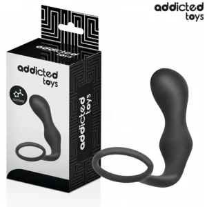 Addicted Toys Silicone Anal Plug Model 3 with Support Ring, 195mm Black