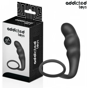Addicted Toys Silicone Intimate Plug with Ring Model 4 - Black, 204 mm