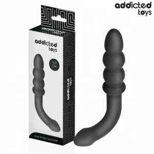 Addicted Toys Double-Ended Silicone Massager 16.5cm Black - Progressive Shape