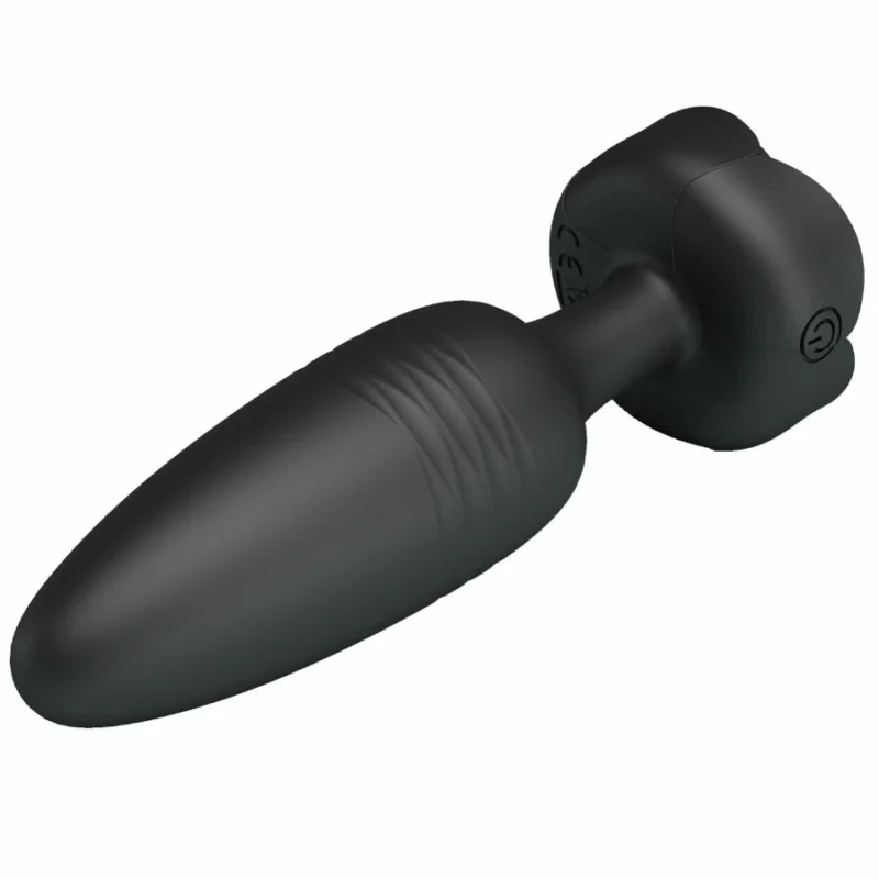 Pretty Love Tarion Black 12.5 cm Silicone LED Plug, 10 Modes, Rechargeable