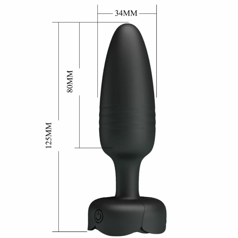 Pretty Love Tarion Black 12.5 cm Silicone LED Plug, 10 Modes, Rechargeable