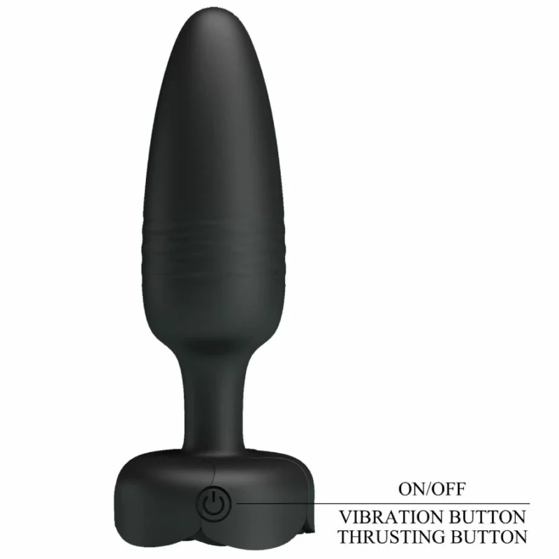 Pretty Love Tarion Black 12.5 cm Silicone LED Plug, 10 Modes, Rechargeable