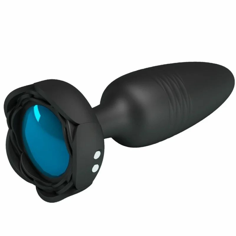 Pretty Love Tarion Black 12.5 cm Silicone LED Plug, 10 Modes, Rechargeable