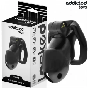 Addicted Toys Locked Chastity Device Midnight Cell Size M 4.2cm Black