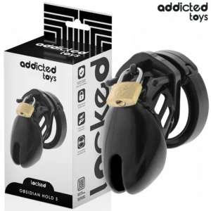 Addicted Toys Obsidian Hold Secure Chastity System Size S Black