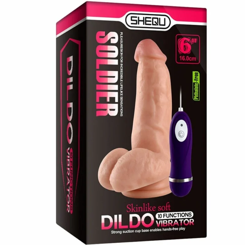 SHEQU Soldier 16 cm Vibrating Silicone Device with Remote Control