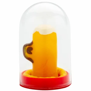 Condomerie Hand-Painted Decorative Condom Glass of Beer Motif