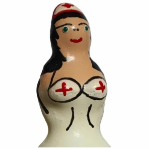 CONDOMERIE Hand-Painted Decorative Latex Cover Nurse Black, Unique Art Piece