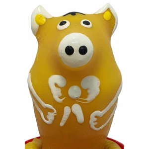 CONDOMERIE Hand-Painted Decorative Latex Model Pig Sitting Yellow