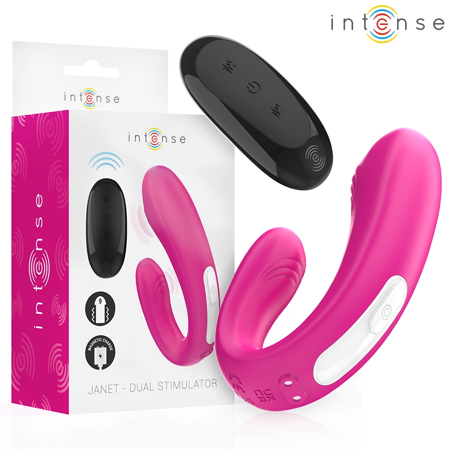 Intense Janet Dual U-Shaped Remote Vibrating Device Pink 10.2cm