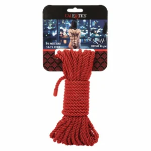 CalExotics Scandal Red Bondage Rope 10m - Soft Cotton-Polyester, Durable
