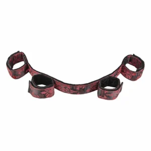 CalExotics Scandal Adjustable Bar with Padded Cuffs - Black/Red, Foldable