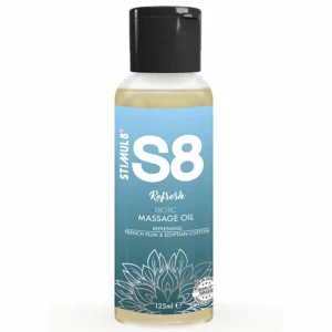 S8 Refresh Cotton Massage Oil 125 ml - Nourishing French Plum & Cotton Scent