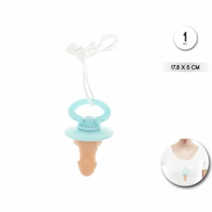 Diablo Picante Party Pacifier Flesh-Blue 17.8 cm with Lanyard