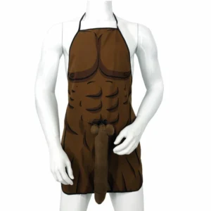 Diablo Picante Muscular Apron 3D Brown - Novelty Party Gift, One Size