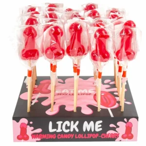 Secret Play Cherry Candy Lollipop Display Spicy Effect 40-Pack 25g