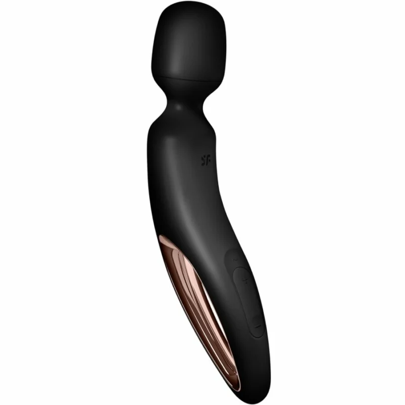 Satisfyer Wand-erland vibruojantis masažuoklis juodas XXL, atsparus vandeniui
