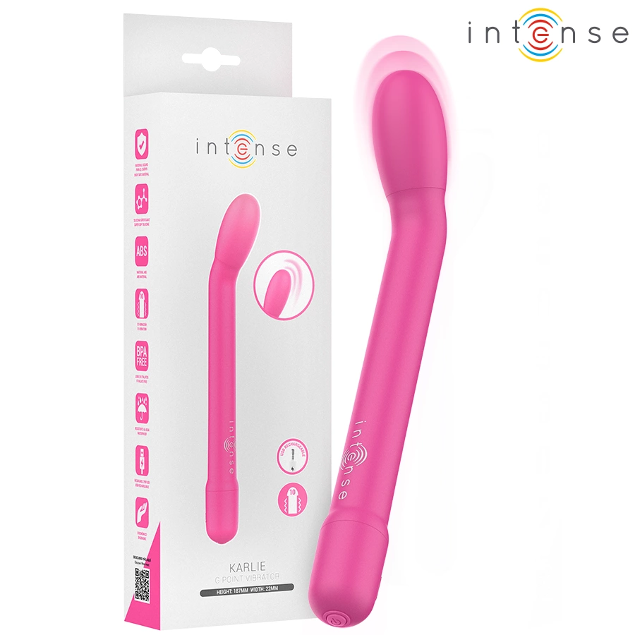 Intense Fun G-Spot Vibrating Device Pink 10 Modes USB Rechargeable 19cm