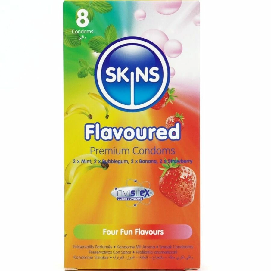 SKINS Multi Flavors Premium 8-Pack - Banana, Bubblegum, Mint, Strawberry