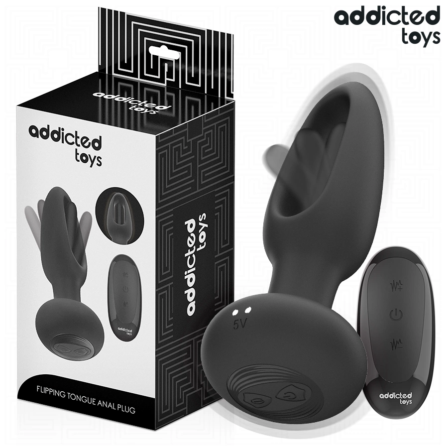 Addicted Toys Vibrating Plug with Remote & Oscillating Silicone Tip 130mm