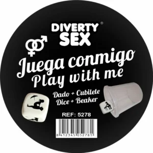 DIVERTY SEX Diablo Picante White Dice with Positions & Transparent Cup 30mm