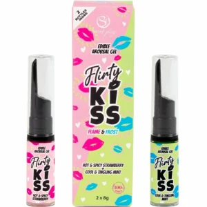Secret Play Flirty Kiss Dual Sensation Edible Gels Strawberry & Mint 2x8g