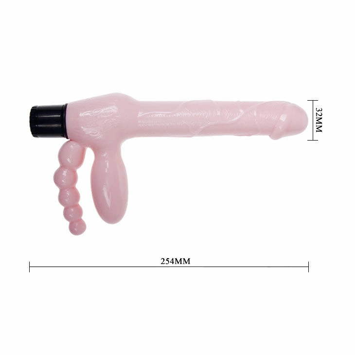 Baile TPR Strapless Harness with Vibration & Anal System 25.4cm Black