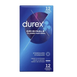 Durex Originals Classic Natural Latex Condoms 12-Pack Easy-On Fit