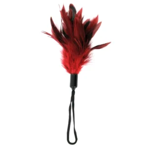 Sportsheets Red Feather Tickler with Wrist Loop - Soft Intimate Accessory