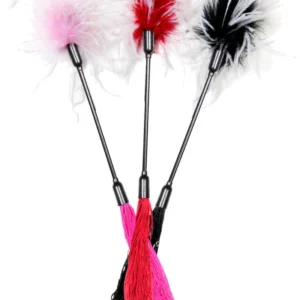 Sportsheets S&M Dual-Sided Latex Whip & Feather Tickler Red/White 40cm