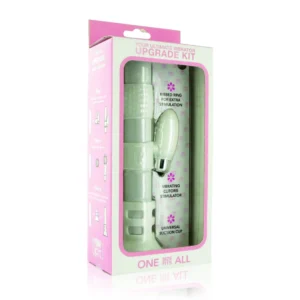 ViboKit Universal Vibrator Upgrade Kit White - Suction Mount & Textured Ring