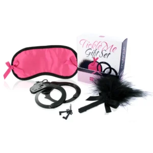 LoversPremium Tickle Me Pink Sensory Bondage Set with Feather and Blindfold