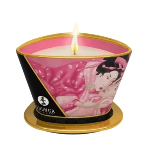 Shunga Massage Candle Rose Petals 170ml - Aromatic Massage Oil Candle