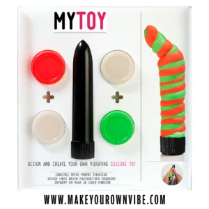 MyToy Vibrator Kit Orange & Green - Customizable Silicone Model 13.3cm