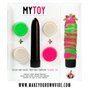 MyToy Vibrator Kit Green & Pink - Customizable Silicone Design 13.3cm