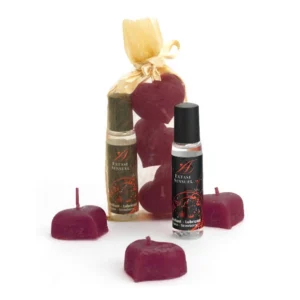 Extase Sensuel Naughty Kit Silk Nights Gold Set with Candles & Lubricant 30ml
