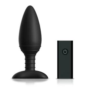 Nexus Ace L Large Silicone Plug with Remote, Black, 5.1cm Diameter