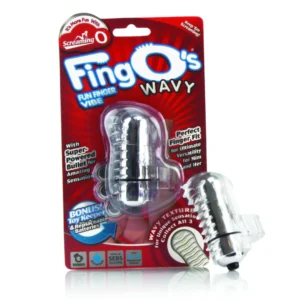 The Screaming O FingO Wavy Clear Finger Vibe, Ergonomic Silicone, Waterproof