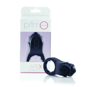The Screaming O PrimO Apex Black Silicone Vibrating Ring, 4 Modes