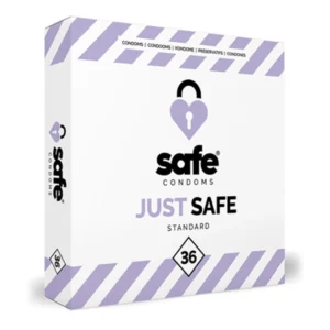 Safe Just Safe Latex Protection 36-Pack, Anatomical Fit, 56 mm
