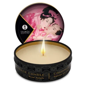 Shunga Mini Massage Candle Rose Petals 30ml - Romantic Ambiance Candle
