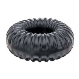 Perfect Fit Ribbed Ring Black - Flexible SilaSkin Comfort Ring