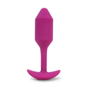 b-Vibe Vibrating Snug Plug 2 Rose – Weighted Silicone Plug, Medium