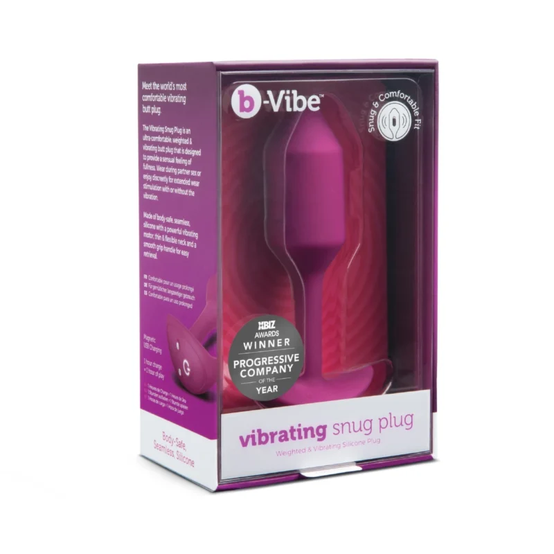 b-Vibe Vibrating Snug Plug 2 Rose - Weighted Silicone Plug, Medium
