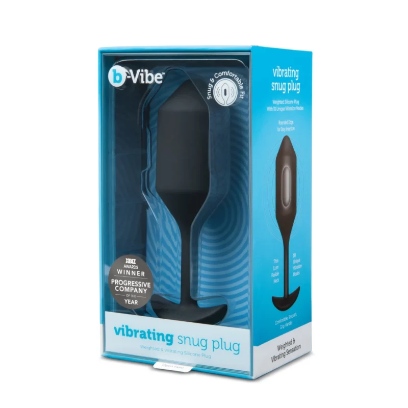 Analinis kaištis „b-Vibe Vibrating Snug Plug 4“ (juodas)