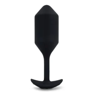 b-Vibe Vibrating Snug Plug 4 Black - Weighted Silicone Anal System XL