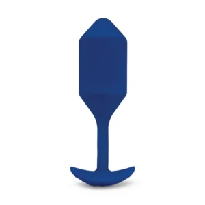 b-Vibe Vibrating Snug Plug 4 Navy - Weighted Silicone Plug XL