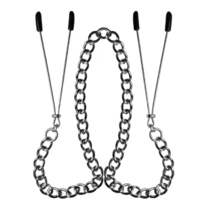 S&M Adjustable Heart Nipple Clips with Comfort Pads, Silver Finish