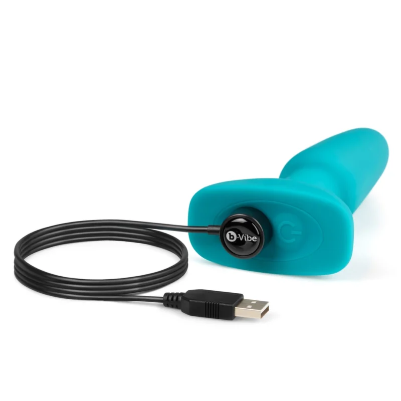 Analinis stimuliatorius „b-Vibe Rimming Plug 2“ (žalsvai melsvas)